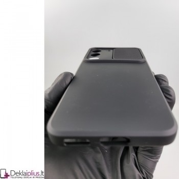 Švelnus guminis dėklas su kameros apsauga - juodas (Samsung S22)